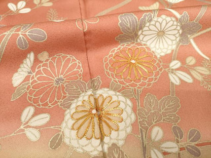 平和屋着物●訪問着 駒刺繍 草花文 暈し染め 金彩 正絹 逸品 AABF7010ck