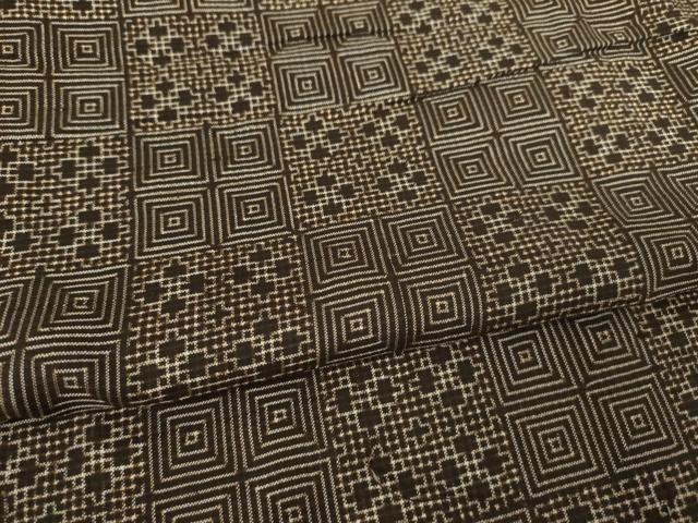 平和屋着物●本場大島紬 アンティーク大島 市松文 正絹 逸品 AABF7011ck