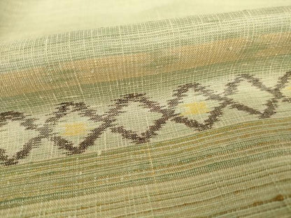 平和屋着物●上質な紬 横段文 正絹 逸品 AABF7012ck