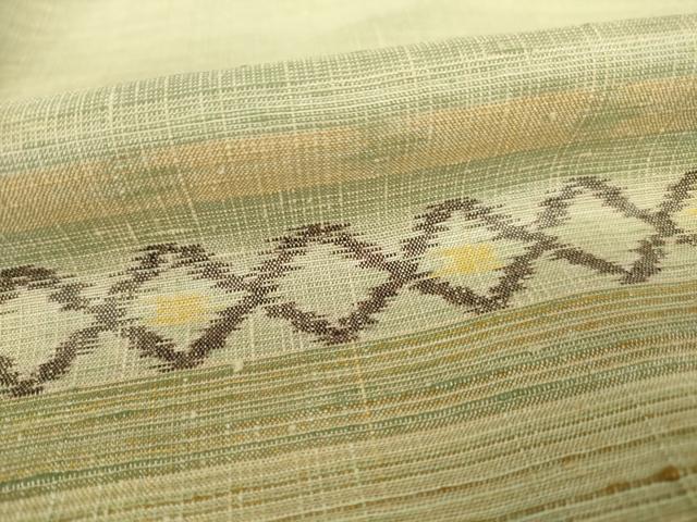 平和屋着物●上質な紬 横段文 正絹 逸品 AABF7012ck