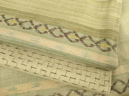 平和屋着物●上質な紬 横段文 正絹 逸品 AABF7012ck
