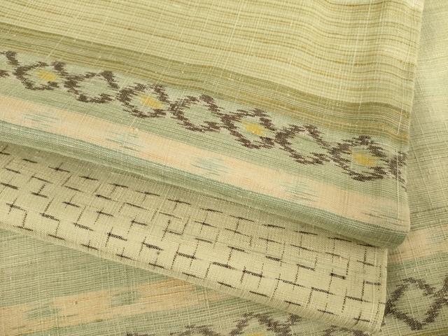 平和屋着物●上質な紬 横段文 正絹 逸品 AABF7012ck