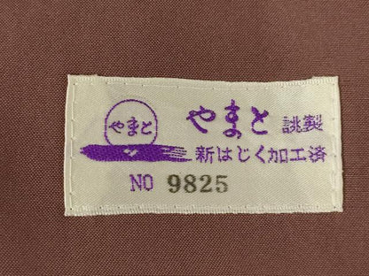 平和屋着物●結城紬 色無地 梅染色 やまと誂製 龍田屋 証紙付き 正絹 逸品 AABF7016ck