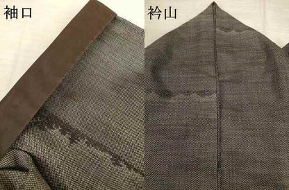 平和屋着物●本場大島紬 カタス9マルキ 横段風景文 正絹 逸品 AABF7017ck