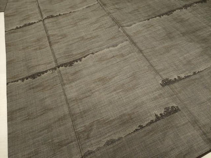 平和屋着物●本場大島紬 カタス9マルキ 横段風景文 正絹 逸品 AABF7017ck
