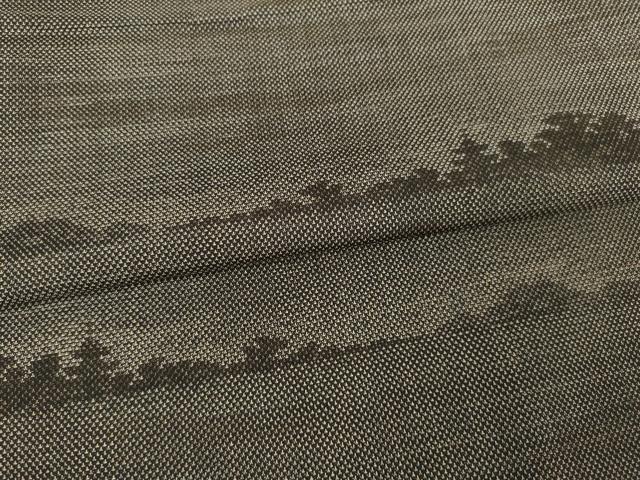 平和屋着物●本場大島紬 カタス9マルキ 横段風景文 正絹 逸品 AABF7017ck