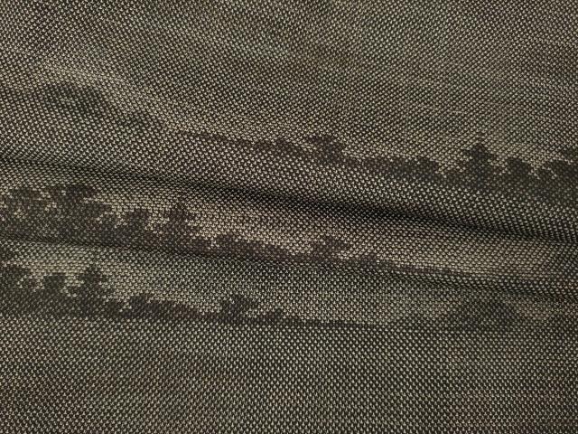 平和屋着物●本場大島紬 カタス9マルキ 横段風景文 正絹 逸品 AABF7017ck