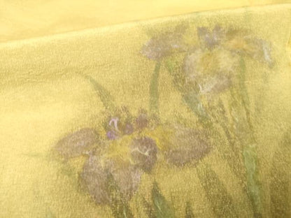 平和屋着物●訪問着 手描き 花菖蒲 暈し染め 正絹 逸品 AABF7018ck
