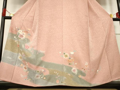 平和屋着物●訪問着 辻が花 舞花文 金彩 正絹 逸品 AABF7019ck