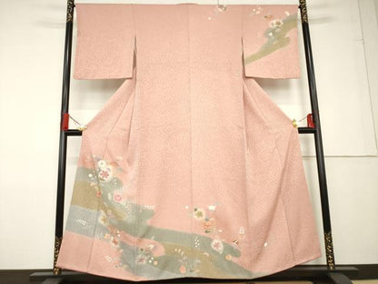 平和屋着物●訪問着 辻が花 舞花文 金彩 正絹 逸品 AABF7019ck