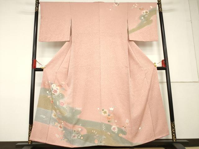 平和屋着物●訪問着 辻が花 舞花文 金彩 正絹 逸品 AABF7019ck