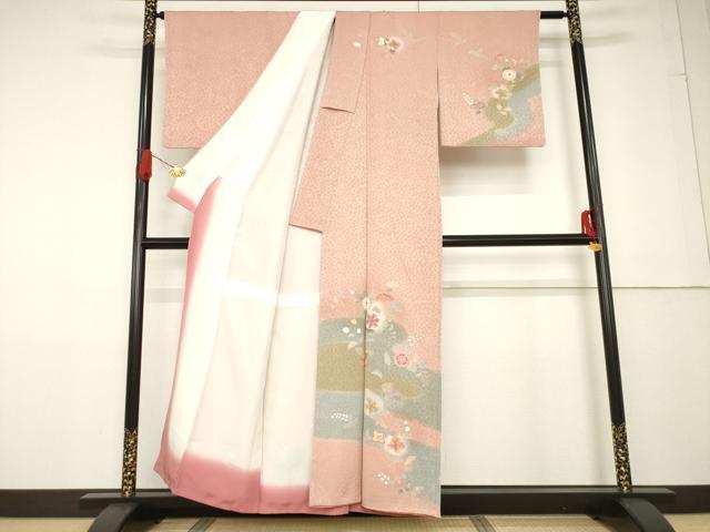 平和屋着物●訪問着 辻が花 舞花文 金彩 正絹 逸品 AABF7019ck