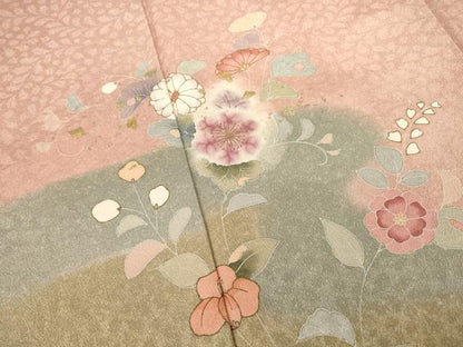 平和屋着物●訪問着 辻が花 舞花文 金彩 正絹 逸品 AABF7019ck