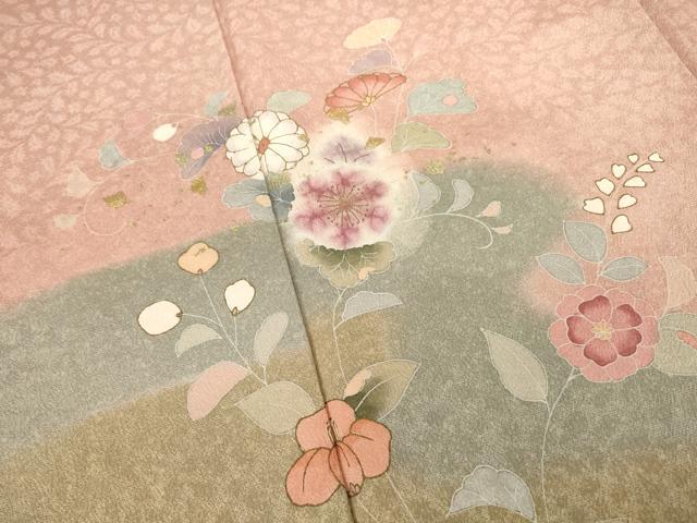 平和屋着物●訪問着 辻が花 舞花文 金彩 正絹 逸品 AABF7019ck