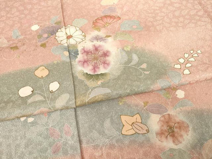 平和屋着物●訪問着 辻が花 舞花文 金彩 正絹 逸品 AABF7019ck