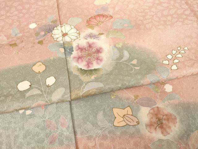 平和屋着物●訪問着 辻が花 舞花文 金彩 正絹 逸品 AABF7019ck