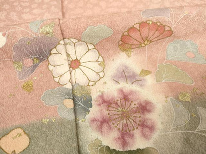 平和屋着物●訪問着 辻が花 舞花文 金彩 正絹 逸品 AABF7019ck