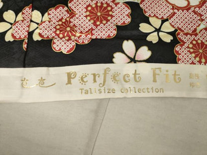 平和屋着物●豪華振袖 御所車花文 黒地 丹後ちりめん 仮絵羽 逸品 未使用 AABF7022ck