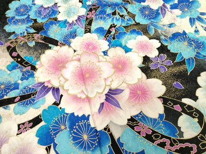 平和屋着物●豪華振袖 刺繍 花束文 金彩 銀通し地 正絹 逸品 AABF7025ck