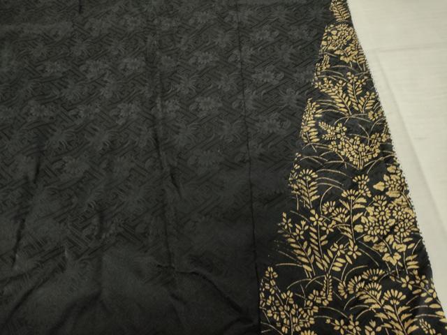 平和屋着物●訪問着 総絞り 刺繍 流水花文 黒地 正絹 逸品 AABF7026ck