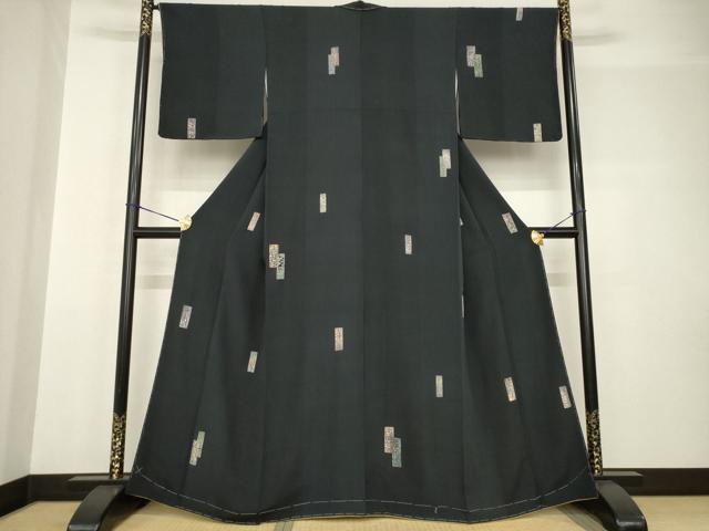平和屋着物●上質な小紋 短冊文 正絹 逸品 AABF7028ck