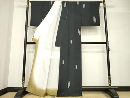 平和屋着物●上質な小紋 短冊文 正絹 逸品 AABF7028ck