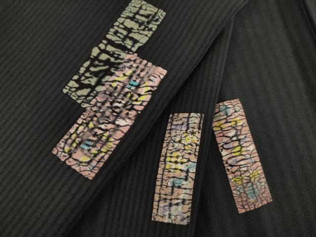 平和屋着物●上質な小紋 短冊文 正絹 逸品 AABF7028ck