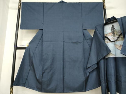 平和屋着物●男性 本場大島紬 アンサンブル 100亀甲 総詰め 正絹 逸品 未使用 AABF7040ck