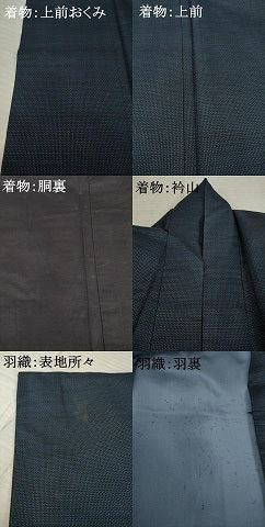 平和屋着物●男性 本場大島紬 アンサンブル 100亀甲 手織り 総詰め 証紙付き 正絹 逸品 AABF7043ck