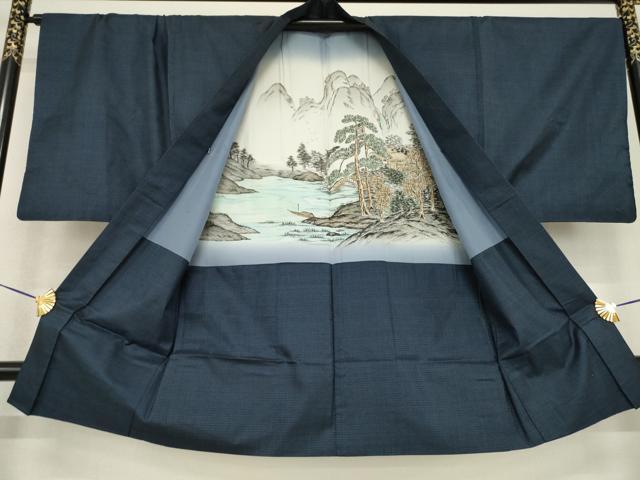 平和屋着物●男性 本場大島紬 アンサンブル 100亀甲 手織り 総詰め 証紙付き 正絹 逸品 AABF7043ck