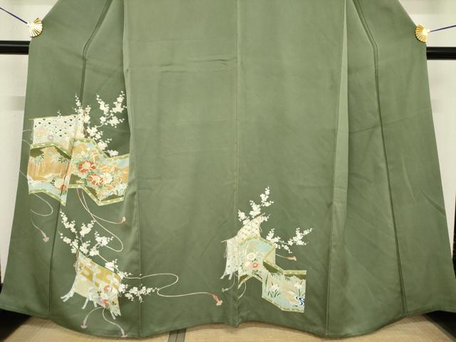 平和屋着物●訪問着 友禅 屏風花文 正絹 逸品 AABF7047ck
