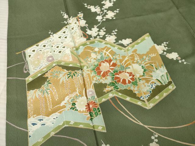 平和屋着物●訪問着 友禅 屏風花文 正絹 逸品 AABF7047ck