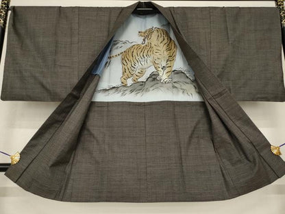 平和屋着物●男性 本場大島紬 アンサンブル 100亀甲 総詰め 正絹 逸品 AABF7049ck