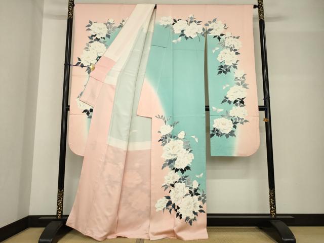 平和屋着物●衣装演出家 前田親男 考槃衣装 振袖 花蝶文 正絹 逸品 AABF7050ck