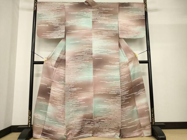 平和屋着物●上質な小紋 霞文 暈し染め 正絹 逸品 AABF7053ck