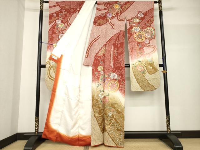 平和屋着物●豪華振袖　総絞り　花鼓文　暈し染め　金銀彩　やまと誂製　正絹　逸品　AABF7058ck