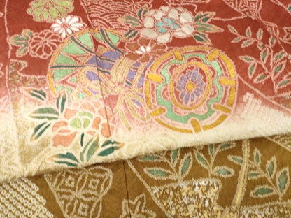 平和屋着物●豪華振袖　総絞り　花鼓文　暈し染め　金銀彩　やまと誂製　正絹　逸品　AABF7058ck