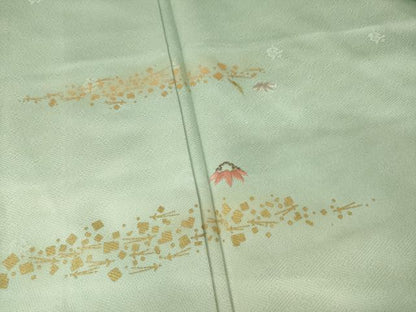 平和屋着物●訪問着 刺繍 雪輪に笹 暈し染め 金彩 正絹 逸品 AABF7059ck