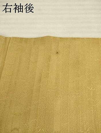 平和屋着物●上質な色無地 作家物 龍道華彩 夢衣華 笹竹地紋 飴色 正絹 逸品 AABF7061ck