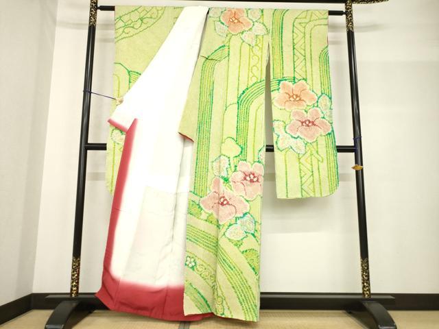 平和屋着物●豪華振袖 総絞り 草花文 正絹 逸品 AABF7062ck