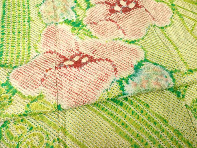 平和屋着物●豪華振袖 総絞り 草花文 正絹 逸品 AABF7062ck