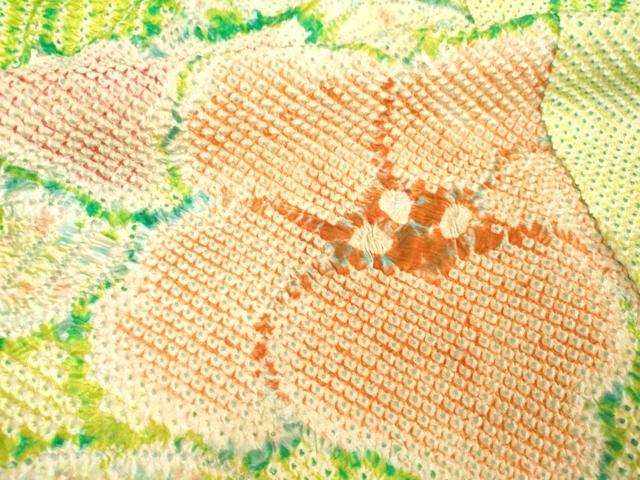 平和屋着物●豪華振袖 総絞り 草花文 正絹 逸品 AABF7062ck