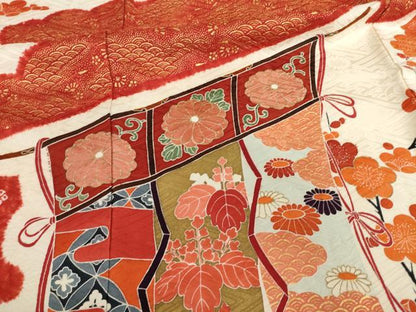 平和屋着物●豪華振袖　絞り　几帳花文　金彩　正絹　逸品　AABF7063ck
