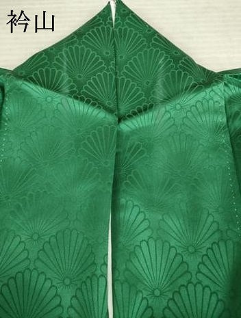 平和屋着物●上質な色無地 花青海波地紋 緑青色 正絹 逸品 AABF7068ck