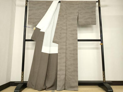 平和屋着物●上質な小紋 霞文 正絹 逸品 未使用 AABF7069ck