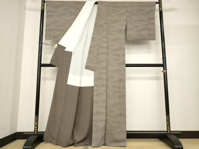 平和屋着物●上質な小紋 霞文 正絹 逸品 未使用 AABF7069ck