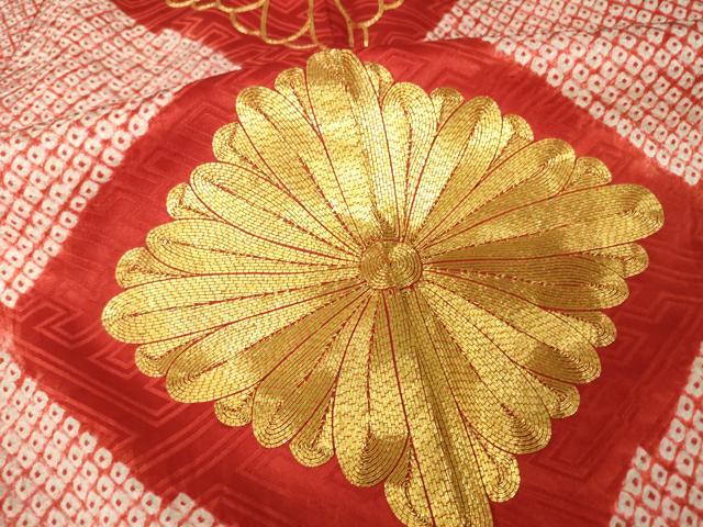 平和屋着物●豪華振袖 駒刺繍 絞り 花菱文 金彩 正絹 逸品 AABF7071ck