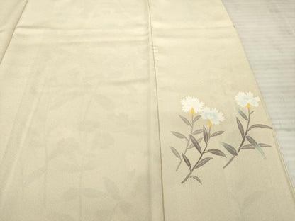平和屋着物●訪問着　友禅　作家物　草花文　正絹　逸品　AABF7074ck