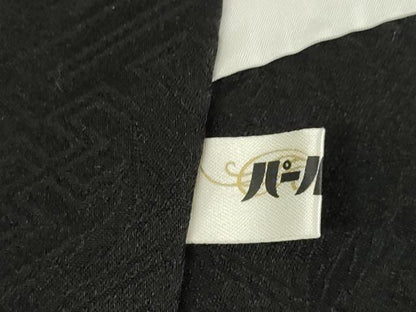 平和屋着物●訪問着 絞り 枝花文 黒地 正絹 逸品 AABF7075ck