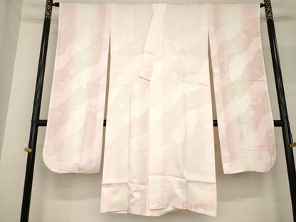 平和屋着物●豪華振袖・長襦袢(袷)セット 舞桜 暈し染め 銀通し地 鈴乃屋扱い 正絹 逸品 AABF7076ck